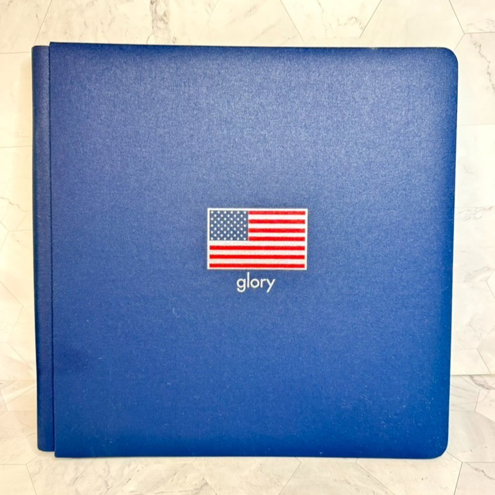 Creative Memories 12x12" GLORY Album Navy Blue USA Flag Patriotic w/15 pages
